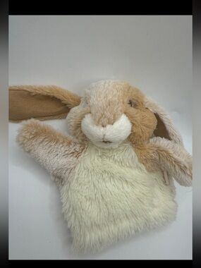 Plush Bunny Hand Puppet - Cream and Tan Soft puppet